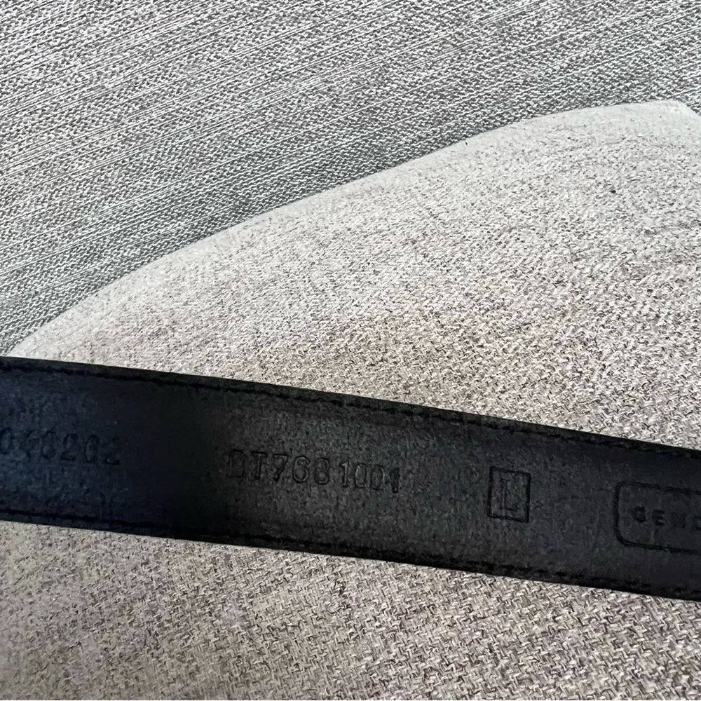 Vintage Fossil Black Leather Belt With Ornate Buckle